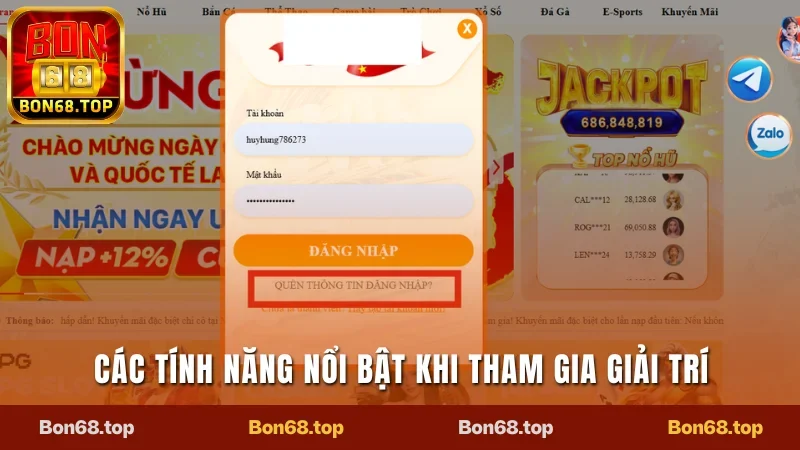 Bon68 - Đỉnh Cao Giải Trí Với Các Sản Phẩm Hấp Dẫn 24 Các tính năng nổi bật khi tham gia giải trí